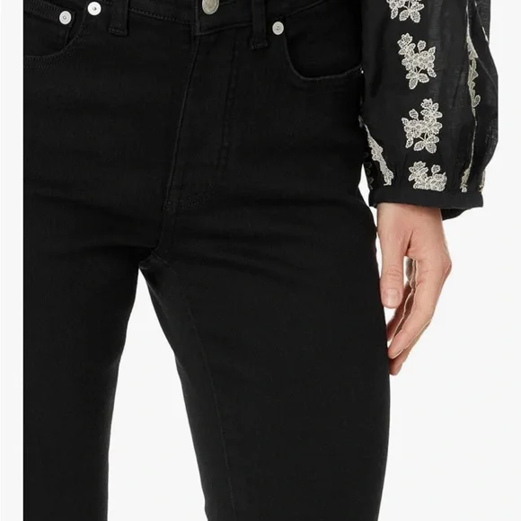 NWOT Madewell Midrise Stovepipe Jeans in Black Rinse Wash - Picture 3 of 8